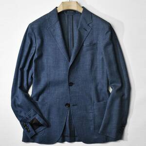 40万【現Zegna エルメネジルドゼニア 新品】◇春夏秋◇上質x快適ウールシルクリネン◇構築的でもイージー◇ブルゾン感覚のライトジャケット