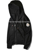 15,4万【MONCLER モンクレール 新品】◇特別感,存在感◎!限定モデルのデカロゴワッペン◇体温調節可能の嬉しい機能性◇スウェットパーカ黒M_画像1