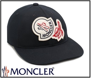 5,1万【MONCLER モンクレール x マミワタ 限定コラボ 新品】◇二度と手に入らぬ希少品◇分かりやすい存在感抜群なデカロゴワッペンキャップ