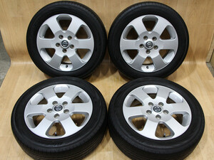 B395 日産 純正 セレナ 16X6J+45 PCD114.3 ヨコハマ BluEarth RV-02 195/60R16 2021年 バリ山 C26 C25 C27 C28系 リーフ ラフェスタ 山梨県