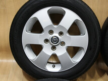 B395 日産 純正 セレナ 16X6J+45 PCD114.3 ヨコハマ BluEarth RV-02 195/60R16 2021年 バリ山 C26 C25 C27 C28系 リーフ ラフェスタ 山梨県_画像3