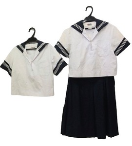 bw_2489k 3 point set Kanagawa prefecture private Yokohama joint an educational institution high school [ woman .] summer clothing pine slope shop made sailor suit top and bottom set 