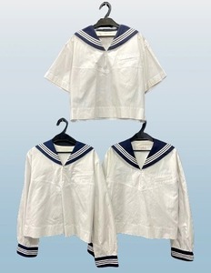 bw_2429k super large size 3 pieces set Tokyo Metropolitan area private large . Tama high school [ woman . present uniform ] summer clothing * interim clothes short sleeves * long sleeve PARIS made sailor suit 