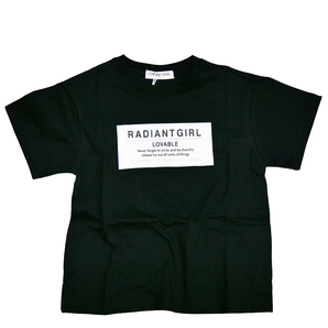 140cm BOXロゴプリント半袖Tシャツ ブラック 綿100% オリジナル2500821 女の子 女子小学生の画像1