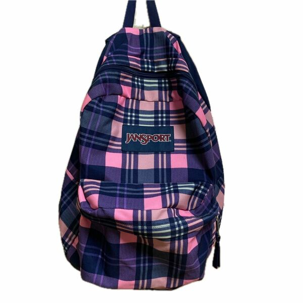 中古　リュックサック　JANSPORT ピンクチェック