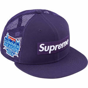 24SS Supreme Box Logo Mesh Back New Era Purple 7 5/8 シュプリーム ボックス ロゴ ニューエラ 紫 Cap 帽子 新品