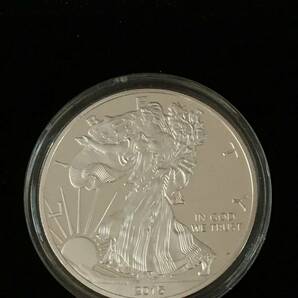 アメリカイーグル/女神像記念銀貨、コイン、メダル 1ドル 2015年 約34g(スラブ) WorthCollectionケース入りの画像2