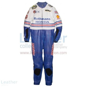 海外 送料込み 　高品質　 フレディ・スペンサー ROTHMANS HONDA GP 1986 レーシングレザースーツ　MOTOGP サイズ各種　レプリカ