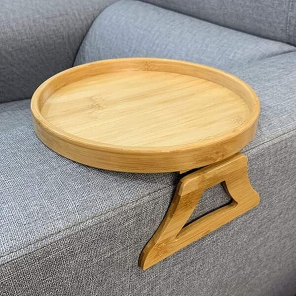 木製クリップ式ソファアームテーブル - 省スペース＆便利設計 高品質 安全設計 
