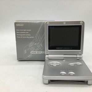 ジャンク品【Nintendo】任天堂 ゲームボーイアドバンスSP AGS-001 プラチナシルバー 取扱説明書付 動作未確認【郡山うねめ通り店】の画像1