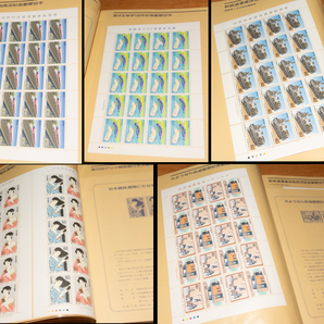 特殊切手 未使用シート 額面48,800円分 解説つきシートブック 1987年版 記念切手 鉄道 奥の細道の画像5