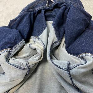 極美品 CIRCOLO デニムジャケット チルコロ Gジャン 刻印 メタルボタン ジャージー素材 ストレッチ コットン インディゴ 春夏 伸縮性 M位の画像6