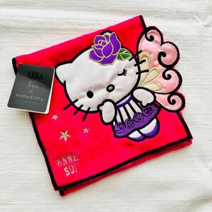 新品　ANNA SUI × HELLO KITTY コラボ ポケット タオル ブラック　ポーチ　ハンカチ　アナスイ　ハローキティ 