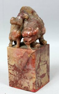 3　印材 獅子 石彫刻 　中国美術 細密彫刻 文房具