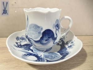 〓Meissen マイセン ブルーオーキッド カップ＆ソーサー C&S Blue Orchid コーヒーカップ ティーカップ 一級品 1級品ξ