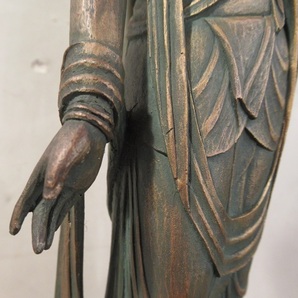 〓大佛師 松久宗琳 造 青銅 銅製「聖観世音菩薩」861/1000 立像 仏像 観音像 仏教美術 高さ35cm 在銘 ξの画像7