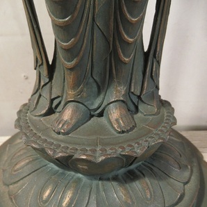 〓大佛師 松久宗琳 造 青銅 銅製「聖観世音菩薩」861/1000 立像 仏像 観音像 仏教美術 高さ35cm 在銘 ξの画像8