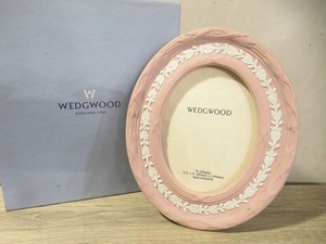 〓WEDGWOOD ウェッジウッド ジャスパーライラックピンク フォトフレーム 写真立て 箱付き 希少　ξ