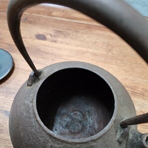 日本のアンティーク 鉄瓶 煎茶道具 鉄器 和骨董 昭和レトロ 古民家 インテリア ヴィンテージの画像7