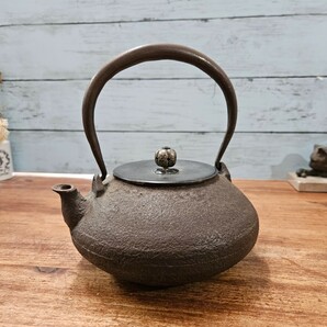 日本のアンティーク 鉄瓶 煎茶道具 鉄器 和骨董 昭和レトロ 古民家 インテリア ヴィンテージの画像1