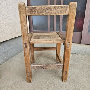 ジャパンアンティーク 木製 椅子 小学校 チェア 花台 飾り棚 シャビー インテリア 古民家 ヴィンテージ レトロの画像6