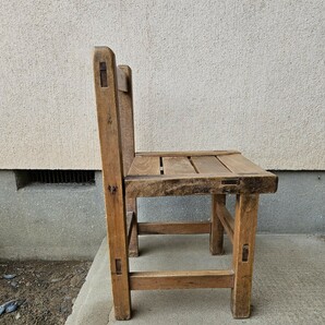 ジャパンアンティーク 木製 椅子 小学校 チェア 花台 飾り棚 シャビー インテリア 古民家 ヴィンテージ レトロの画像7
