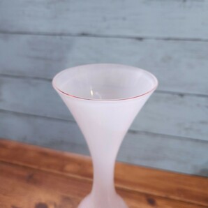 フランスアンティーク オパールセントガラス 花瓶 一輪挿し グラス 花器 フラワーベース オパリンガラス フレンチ カフェ インテリア D1の画像3