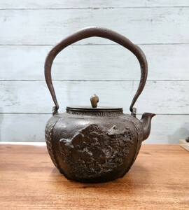 日本のアンティーク 鉄瓶 銅蓋 煎茶道具 和骨董 古民家 インテリア 昭和レトロ ヴィンテージ 
