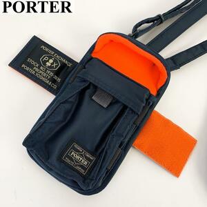 PORTER ポーター PX TANKER GPS HOLDER スマートフォンポーチ スマホポーチ ショルダーバッグ フォンケース ネイビー 斜め掛け 肩掛け 金具