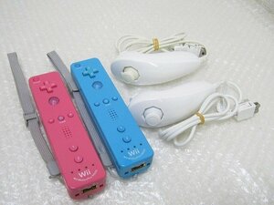 PK16863S★任天堂★Wiiリモコンプラス アオ ピンク 2個 ヌンチャク 2個セット★動作品★