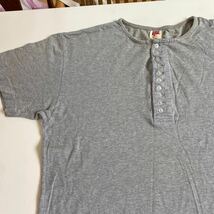 ☆ヘインズ【Hanes】ヘンリーネック 半袖Tシャツ コットンTシャツ グレー M_画像1