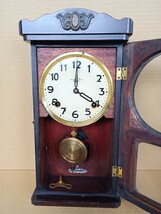 owari clock 尾張時計　振り子時計 掛時計 アンティーク 昭和レトロ ボンボン時計 柱時計_画像3