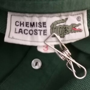 ラコステ CHEMISE LACOSTE 半袖ポロシャツ 3 鹿の子ポロシャツ グリーン L1212の画像5