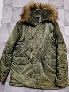 ALPHA INDUSTRIES アルファインダストリーズ N-3B L フライトジャケット ミリタリー カーキ モッズコート　オリーブ　20094-403