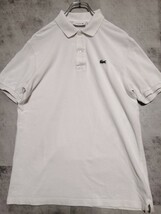 ラコステ LACOSTE 半袖 ポロシャツ3 ホワイト 鹿の子 ph412E OSAGARI_画像1