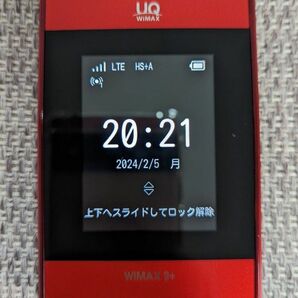 mineo 接続確認済み UQ版 Wi-Fi WALKER WiMAX2+ HWD15 レッド