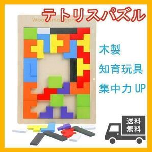 テトリス パズル 知育玩具 木製 子供 おもちゃ 幼児教育 モンテッソーリの画像1