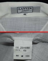 ★美品★LANVIN★ランバン★ 爽やかで着心地最高の麻リネン素材に ステッチデザイン・デカポケットの 高級感ある長袖シャツ46/ML_画像10