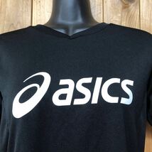 asics＊アシックス レディースM 半袖Tシャツ トップス ビッグロゴ プリント 速乾素材 トレーニング スポーツウェア_画像4