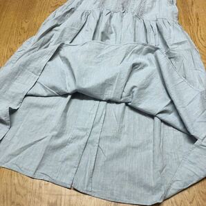 Samansa Mos2＊サマンサモスモス レディースF ロングワンピース レースワンピ リボン ギャザースカート 綿麻 涼感 春夏服 ガーリーの画像7