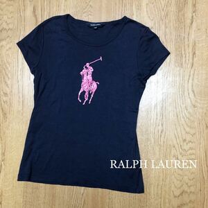 Polo by Ralph Lauren / Polo Ralph Lauren / size 160 short sleeves T-shirt tops big po knee American Casual navy child clothes kids /Jr. / old clothes 