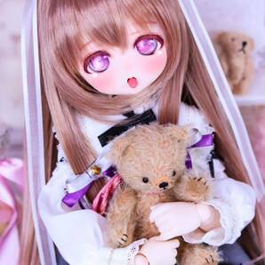 ＊night cherry＊ DDH-01 カスタムヘッド セミホワイト肌 レジンアイ2種 ソフビ盛り ★難あり 開口 DD MDDの画像8