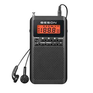 ポータブル小型ラジオAM/FM、最高の屋内/屋外受信、トランジスタラジオ、2節 (つ) のAA電池から電力を供給します 内蔵スピーカーと3.5mmヘッドフ