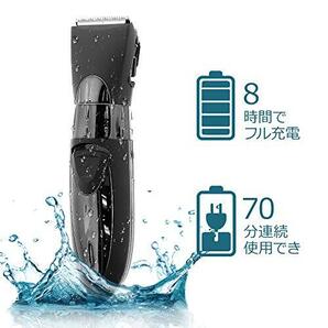 電動バリカン ヘアーカッター IPX7防水 ヘアクリッパー 充電式 5段階調節可能 アタッチメント付きで 散髪用 ショーの画像3