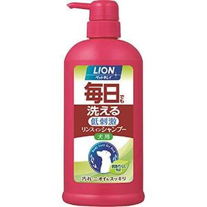 ライオン (LION) ペットキレイ 毎日でも洗えるリンスインシャンプー愛犬用 ポンプ 550ml