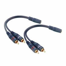 EIGHTNOO RCAケーブル 3.5mm(メス) - 2RCA(オス) ステレオミニプラグ 2本 RCA 3.5mm 変換ケーブル 高いシー_画像1