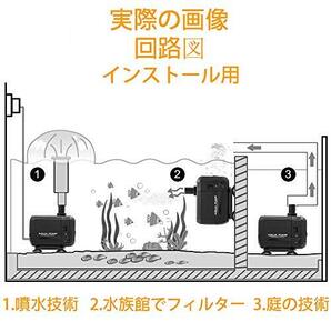 DMAND 水中ポンプ 魚タンク、池、水槽、水耕栽培 用 ウォーターポンプ 吐出量1500L/H 最大揚程1.6M ミニポンプ 水循環ポンプ 水の画像2