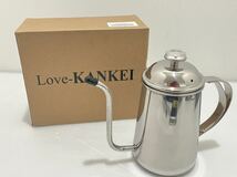 Dハ(0411x4) Love-KANKEI コーヒードリップポット ステンレス コーヒーポット 温度計付き ドリップケトル 650ml 温度計_画像1