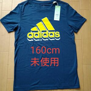 未使用　160cm adidas 半袖Tシャツ ブルー系 013