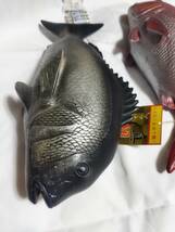 ネイチャーフィギュア魚類大きい魚日本オート玩具BIGソフトフィギュア枕にもなります真鯛、クロダイ+ハリセンボン、シャチ、チダイ？中古_画像5